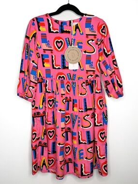 NWT Stella McCartney Kids “STELLA LOVES” Pink Roller Skate Dress - Girls Size 8